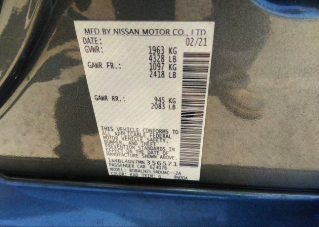 2021 NISSAN ALTIMA(VIN: 1N4BL4DV7MN356571