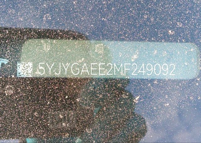2021 TESLA MODEL Y(VIN: 5YJYGAEE2MF249092
