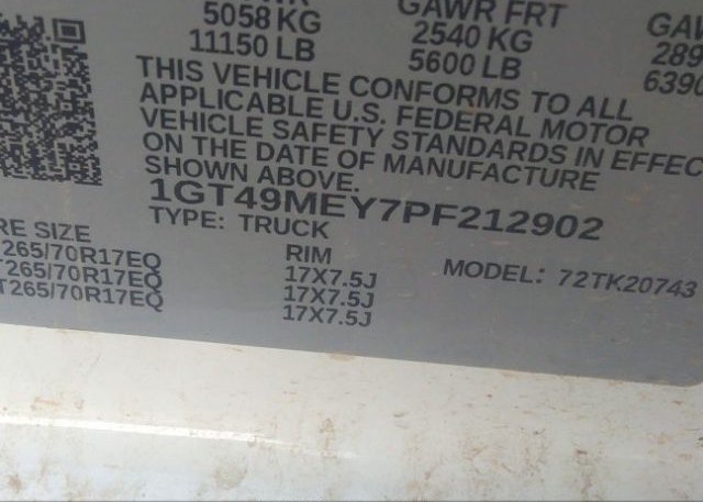 2023 GMC SIERRA 2500HD(VIN: 1GT49MEY7PF212902