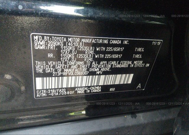2T3P1RFV0LC069307 2020 TOYOTA RAV4