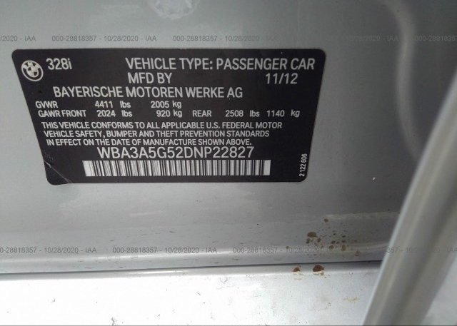 WBA3A5G52DNP22827 2013 BMW 3 SERIES