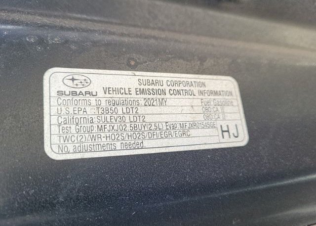 2021 SUBARU FORESTER(VIN: JF2SKAAC6MH527809