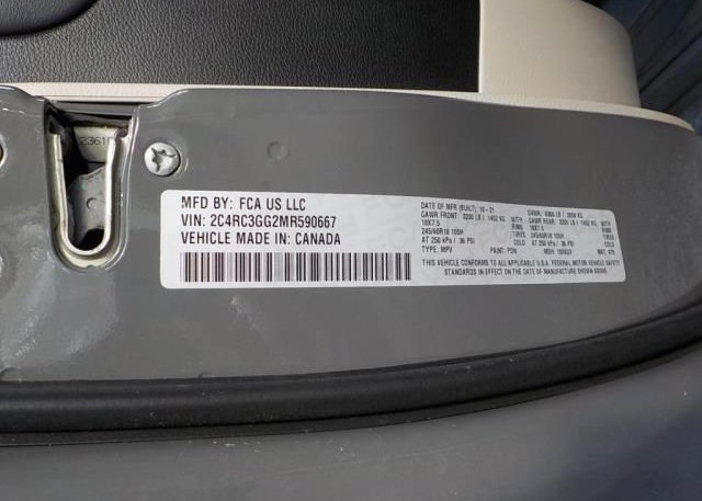 2021 CHRYSLER PACIFICA(VIN: 2C4RC3GG2MR590667