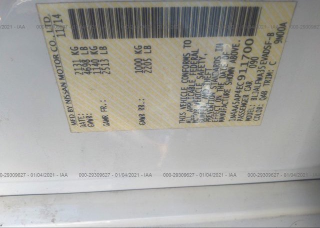 1N4AA5AP4EC911700 2014 NISSAN MAXIMA