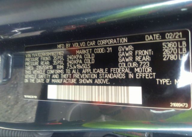 2021 VOLVO XC60(VIN: YV4102RK6M1823162