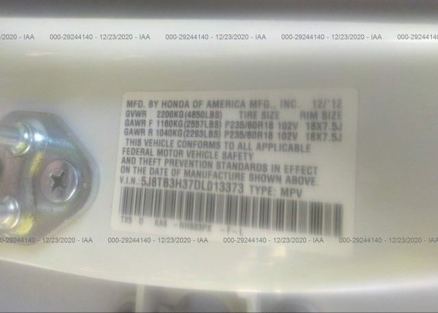 5J8TB3H37DL013373 2013 ACURA RDX