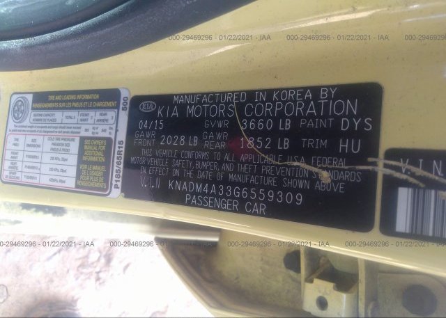 KNADM4A33G6559309 2016 KIA RIO