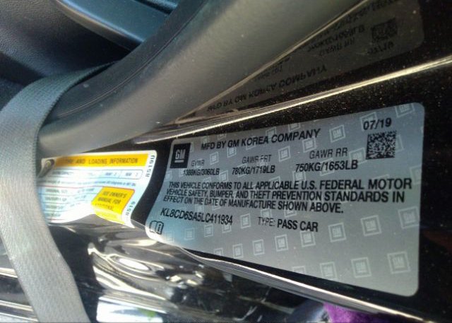 2020 CHEVROLET SPARK VIN: KL8CD6SA5LC411934