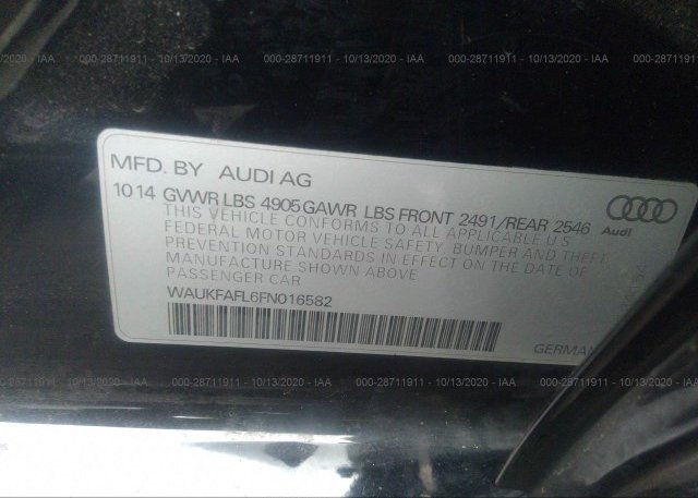 WAUKFAFL6FN016582 2015 AUDI A4