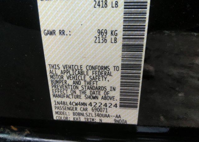 2021 NISSAN ALTIMA(VIN: 1N4BL4CW4MN422424