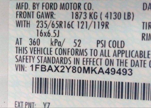 2021 FORD TRANSIT PASSENGER WAGON(VIN: 1FBAX2Y80MKA49493