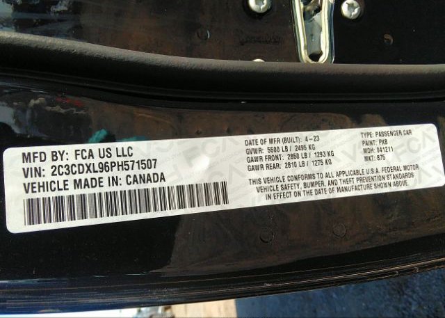 2023 DODGE CHARGER(VIN: 2C3CDXL96PH571507