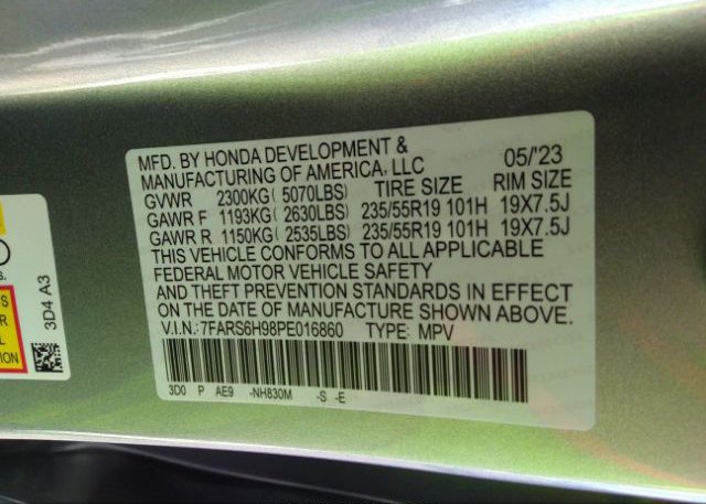 2023 HONDA CR-V HYBRID(VIN: 7FARS6H98PE016860