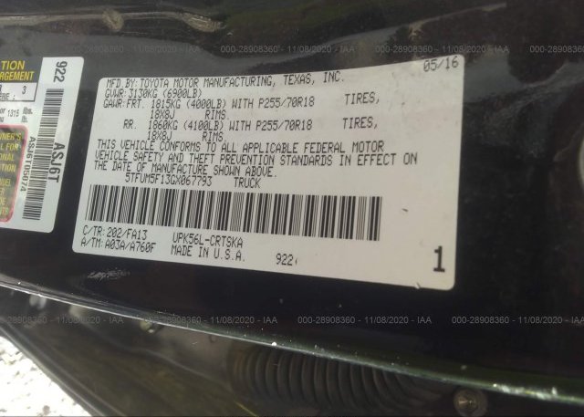 5TFUM5F13GX067793 2016 TOYOTA TUNDRA 4WD TRUCK