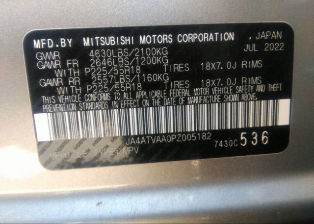 2023 MITSUBISHI ECLIPSE CROSS(VIN: JA4ATVAA0PZ005182