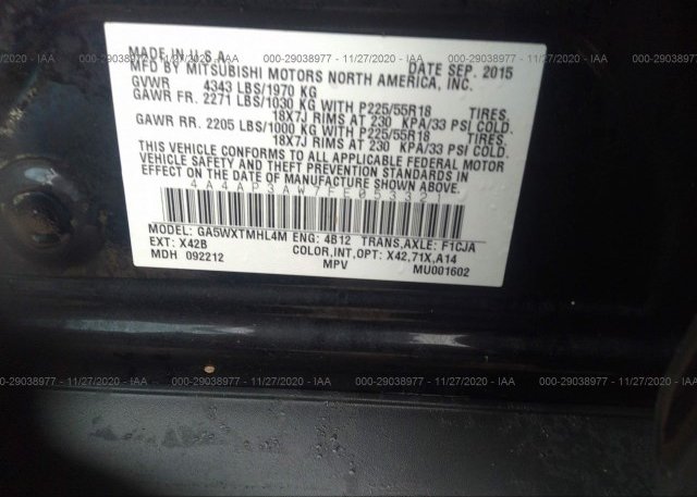 4A4AP3AW7FE053321 2015 MITSUBISHI OUTLANDER SPORT