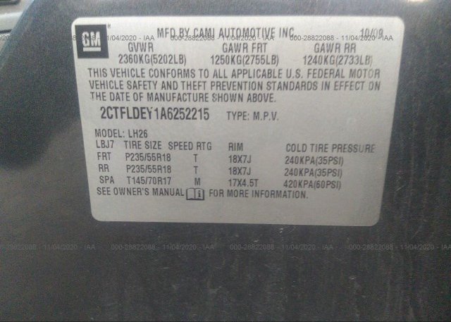 2CTFLDEY1A6252215 2010 GMC TERRAIN