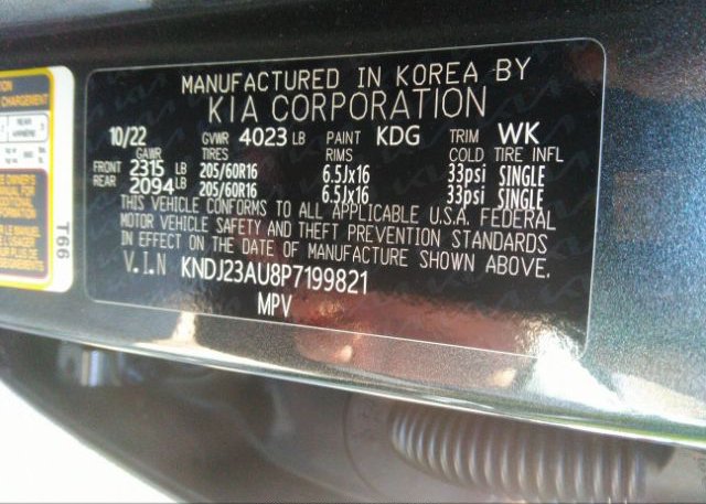 2023 KIA SOUL(VIN: KNDJ23AU8P7199821