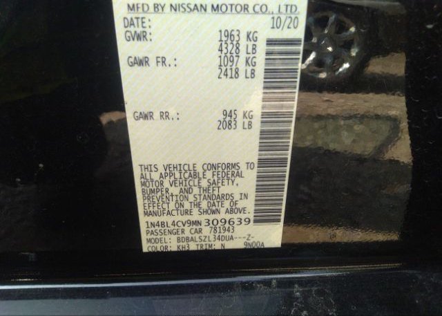 2021 NISSAN ALTIMA(VIN: 1N4BL4CV9MN309639