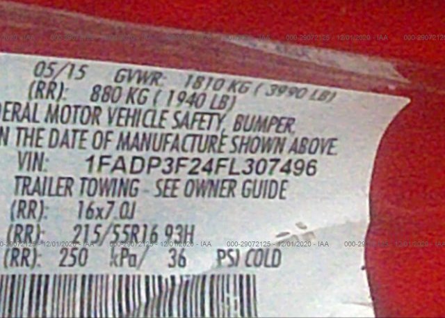 1FADP3F24FL307496 2015 FORD FOCUS