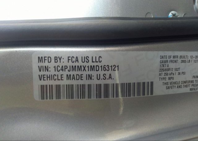 2021 JEEP CHEROKEE(VIN: 1C4PJMMX1MD163121