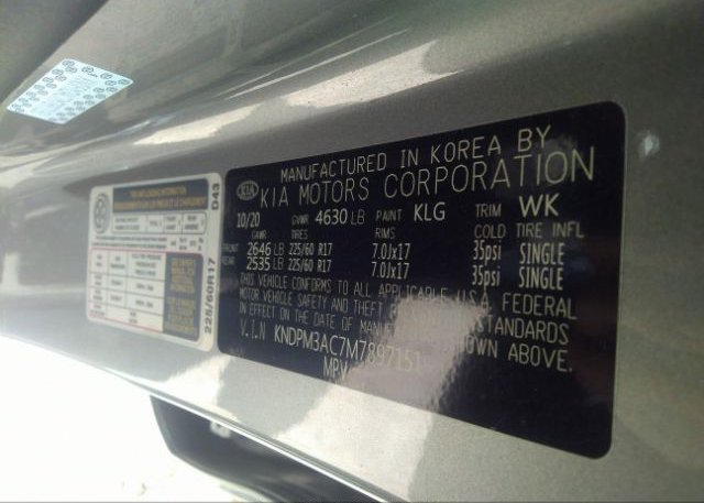 2021 KIA SPORTAGE(VIN: KNDPM3AC7M7897151
