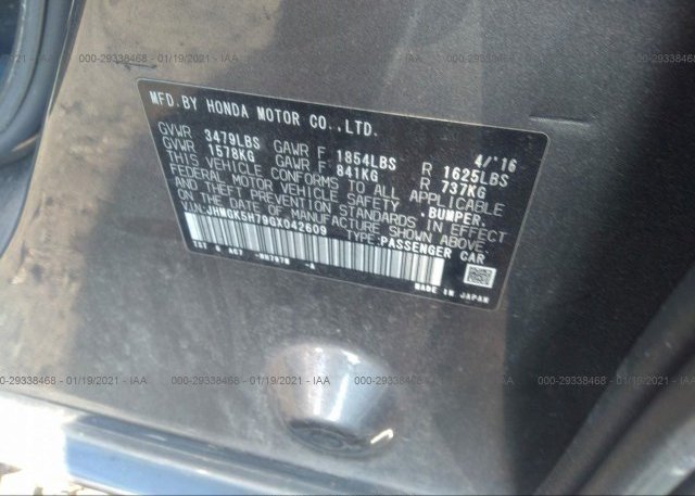 JHMGK5H79GX042609 2016 HONDA FIT