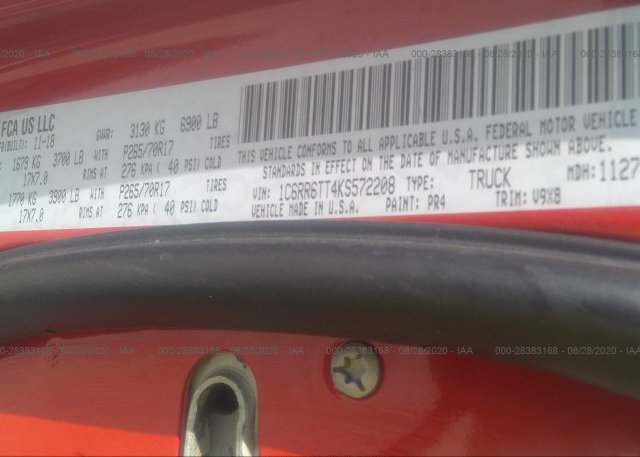 1C6RR6TT4KS572208 2019 RAM 1500 CLASSIC
