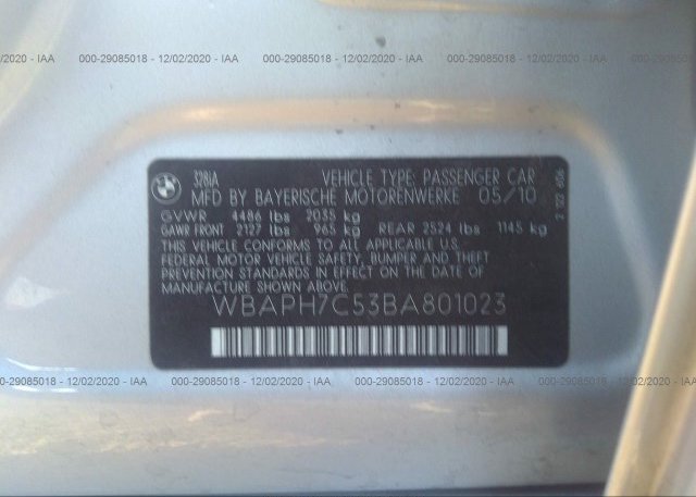 WBAPH7C53BA801023 2011 BMW 3 SERIES