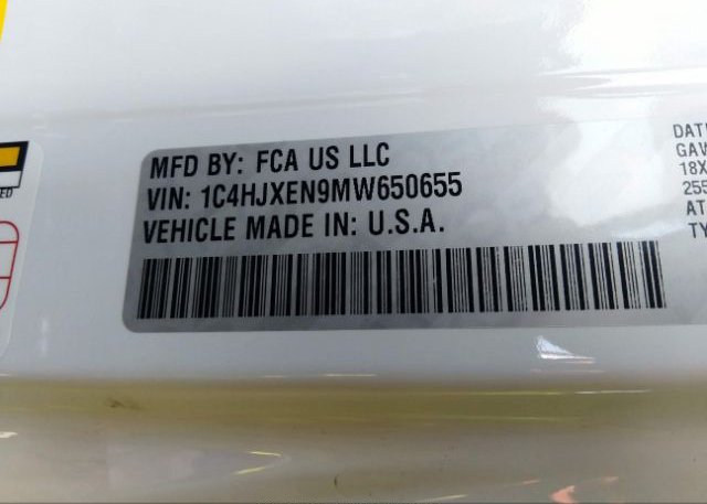 2021 JEEP WRANGLER(VIN: 1C4HJXEN9MW650655