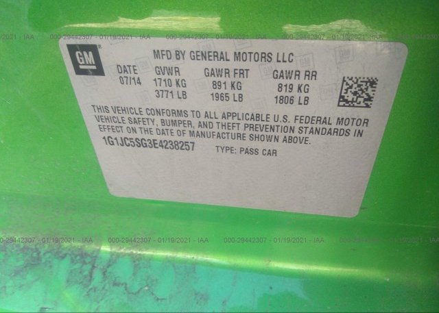 1G1JC5SG3E4238257 2014 CHEVROLET SONIC