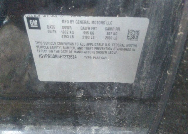 1G1PG5SB5F7272624 2015 CHEVROLET CRUZE