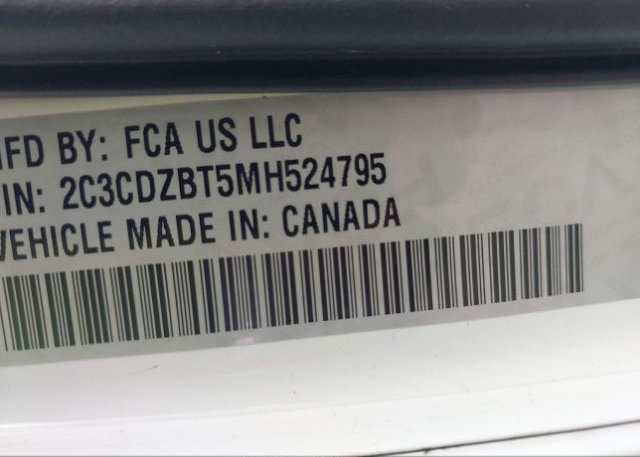 2021 DODGE CHALLENGER(VIN: 2C3CDZBT5MH524795