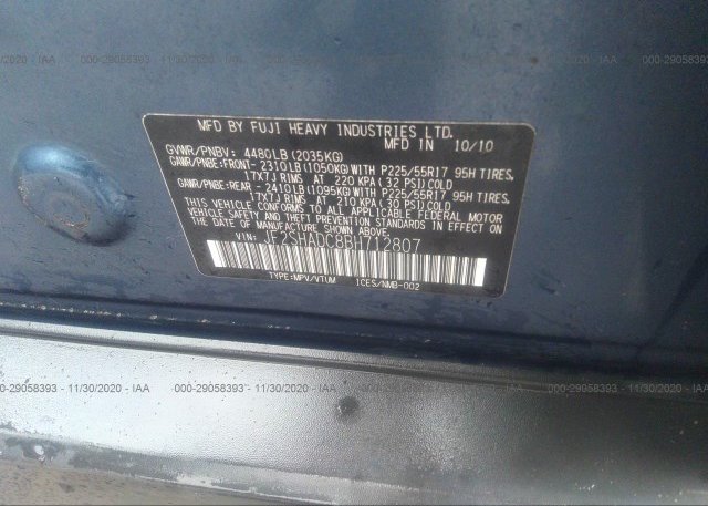 JF2SHADC8BH712807 2011 SUBARU FORESTER