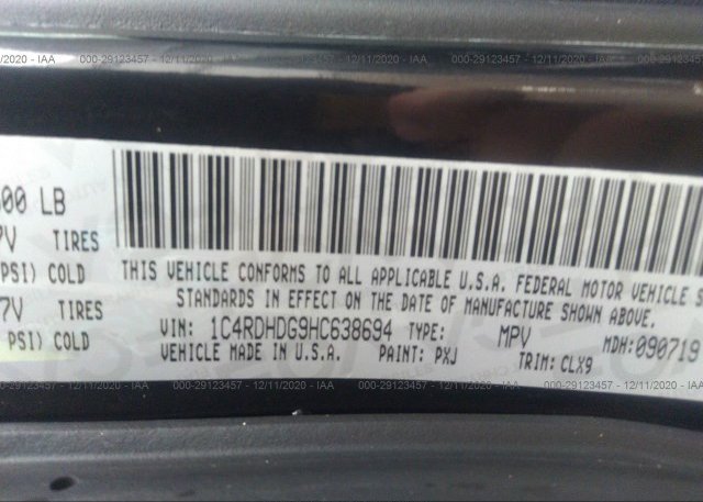 1C4RDHDG9HC638694 2017 DODGE DURANGO