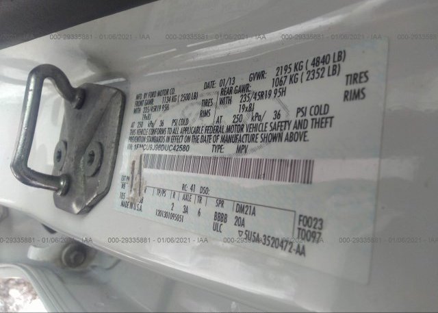 1FMCU9J96DUC42580 2013 FORD ESCAPE