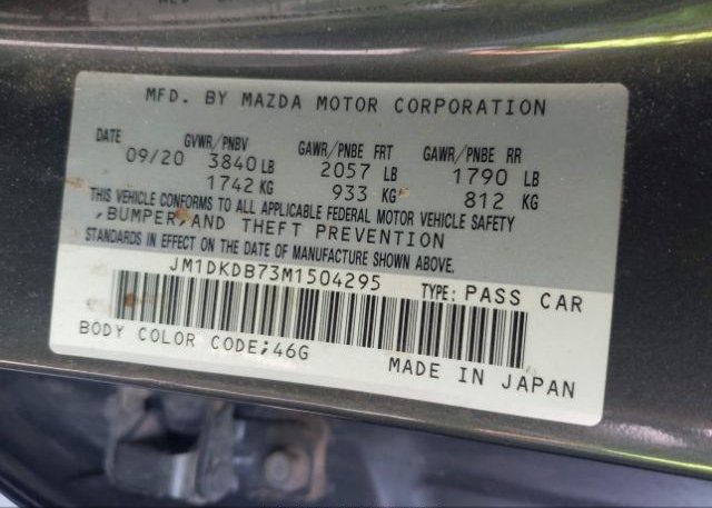 2021 MAZDA CX-3(VIN: JM1DKDB73M1504295