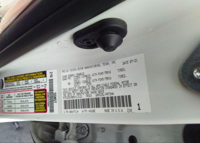 2021 TOYOTA TACOMA 2WD(VIN: 5TFAZ5CN0MX113121