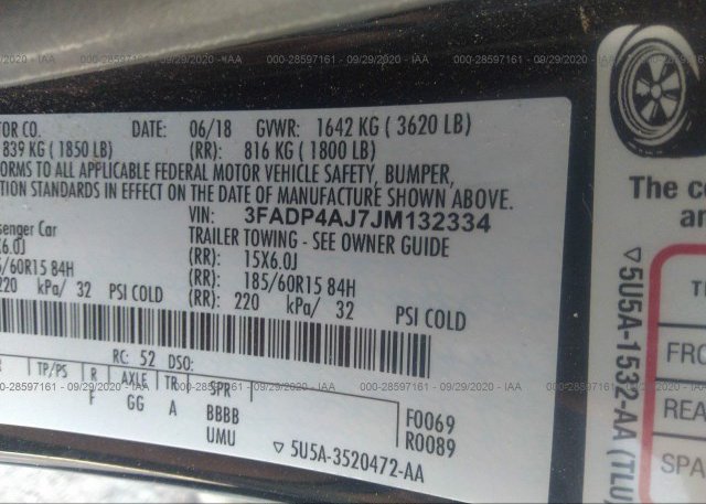 3FADP4AJ7JM132334 2018 FORD FIESTA