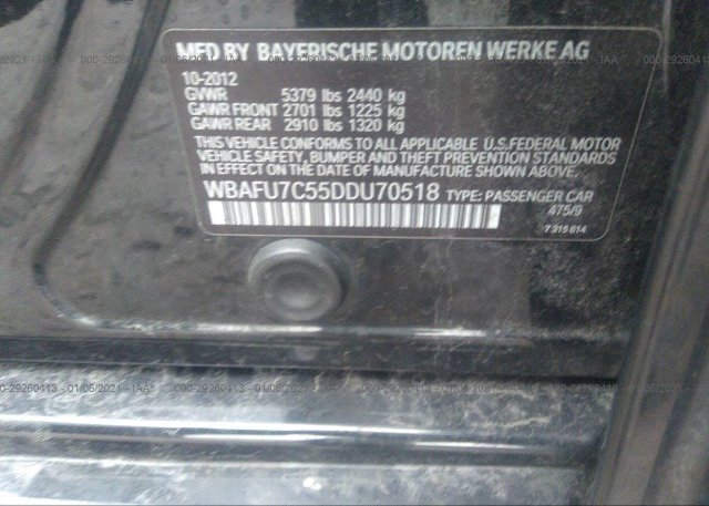 WBAFU7C55DDU70518 2013 BMW 5 SERIES
