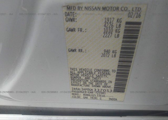 1N4AL3AP0GN337053 2016 NISSAN ALTIMA