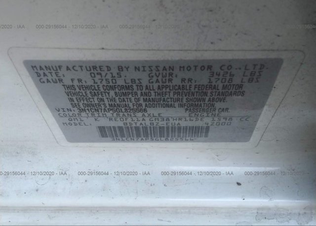 3N1CN7AP5GL825566 2016 NISSAN VERSA