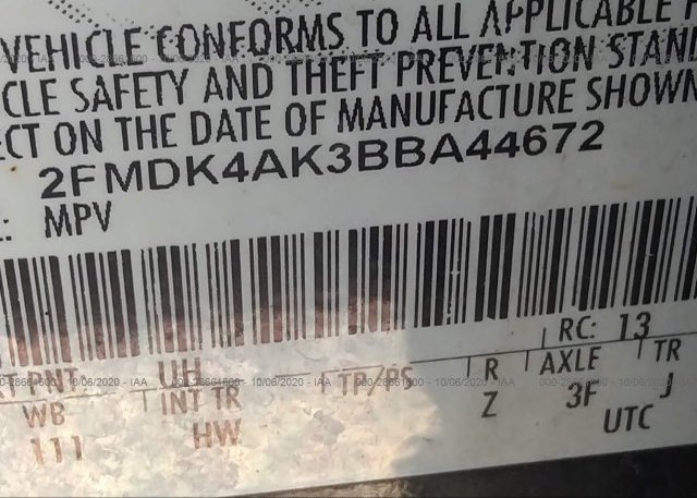 2FMDK4AK3BBA44672 2011 FORD EDGE