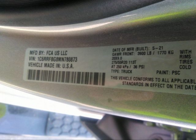 2021 RAM 1500(VIN: 1C6RRFBG8MN780873