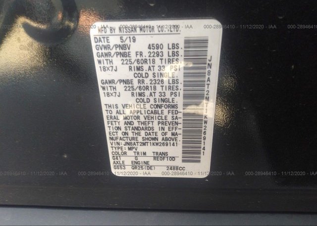 JN8AT2MT1KW269141 2019 NISSAN ROGUE