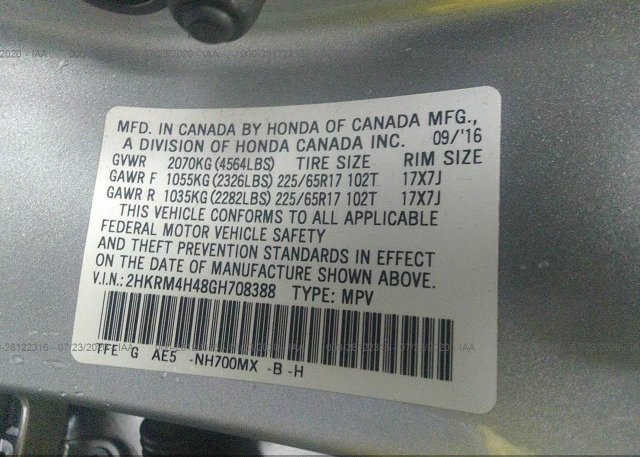 2HKRM4H48GH708388 2016 Honda CR-V