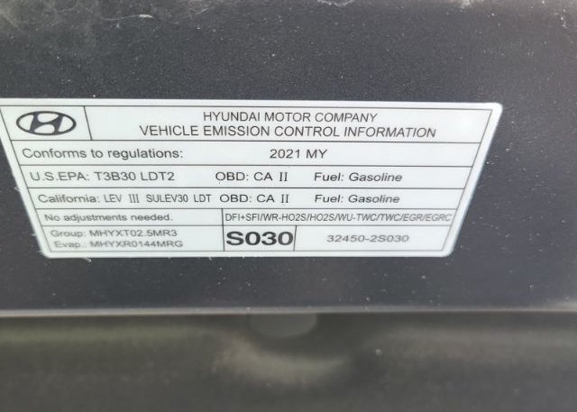 2021 HYUNDAI SANTA FE(VIN: 5NMS24AJ1MH355458