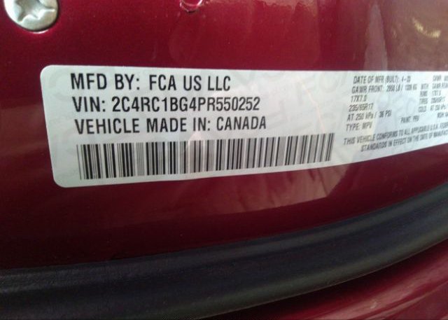 2023 CHRYSLER PACIFICA(VIN: 2C4RC1BG4PR550252