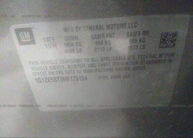 1G1ZE5ST0HF179154 2017 CHEVROLET MALIBU