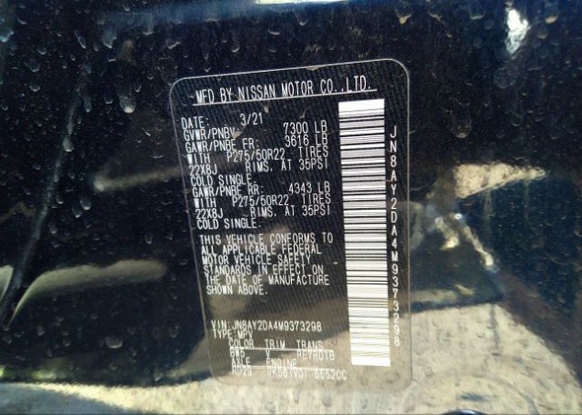 2021 NISSAN ARMADA(VIN: JN8AY2DA4M9373298